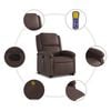 vidaXL Fauteuil inclinable de massage Marron Similicuir