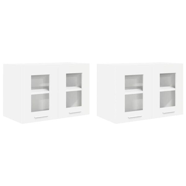 vidaXL Armoire suspendue 2 pcs Blanc 60 x 31 x 40 cm Bois d'ing&eacute;nierie