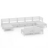 vidaXL Salon de jardin 9 pcs Blanc Bois de pin massif