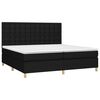 vidaXL Sommier &agrave; lattes de lit et matelas et LED Noir 200x200 cm Tissu