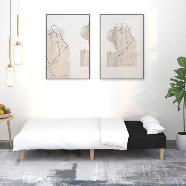 vidaXL Canap&eacute;-lit &agrave; 2 places noir tissu