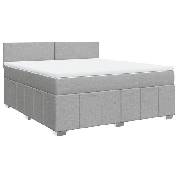 vidaXL Sommier &agrave; lattes de lit avec matelas Gris clair 180x200cm Tissu