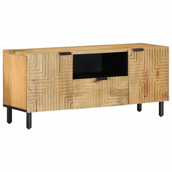 vidaXL Meuble TV marron 105x33x46 cm Bois massif de manguier