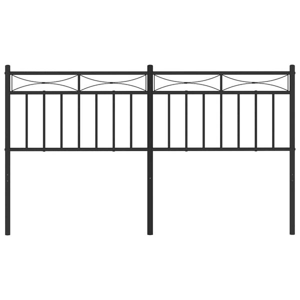 vidaXL T&ecirc;te de lit de remplacement m&eacute;tal noir 150 cm