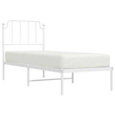 vidaXL Cadre de lit métal sans matelas avec tête de lit blanc 80x200cm