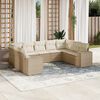 vidaXL Salon de jardin avec coussins 9 pcs beige r&eacute;sine tress&eacute;e