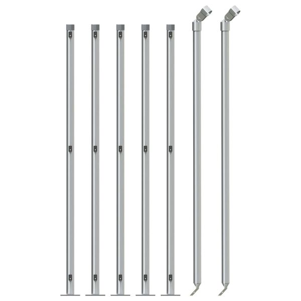 vidaXL Clôture en mailles de chaîne avec bride argenté 0,8x10 m