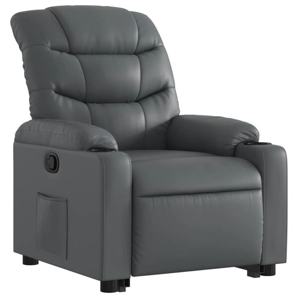 vidaXL Fauteuil inclinable Gris Similicuir