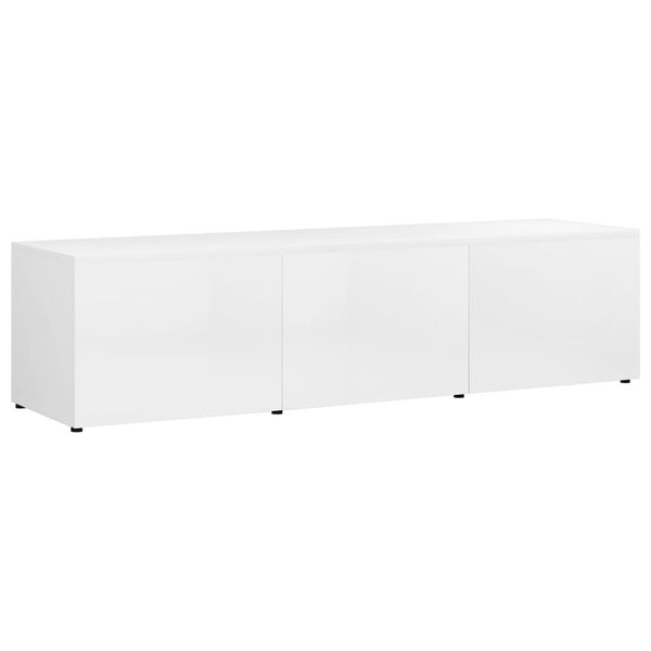 vidaXL Meuble TV Blanc brillant 120x34x30 cm Bois d'ingénierie