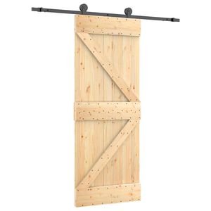 vidaXL Porte coulissante Naturel et noir 85 x 210 cm