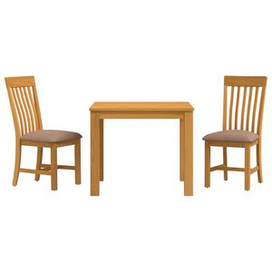 vidaXL Ensemble de salle &agrave; manger 3 pc Gris Bois de ch&ecirc;ne massif