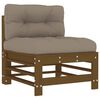 vidaXL Canap&eacute; central avec coussins marron miel bois de pin solide