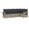 vidaXL Salon de jardin 5 pcs avec coussins gris clair r&eacute;sine tress&eacute;e