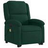 vidaXL Fauteuil inclinable de massage &eacute;lectrique vert fonc&eacute; velours