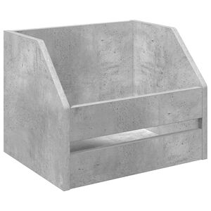 vidaXL Bo&icirc;te d'albums vinyles Gris b&eacute;ton 38 x 30 x 29 cm