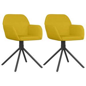 vidaXL Chaises pivotantes &agrave; manger lot de 2 Jaune Velours