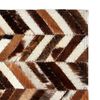 vidaXL Tapis Cuir v&eacute;ritable Patchwork 80 x 150 cm Chevron Marron/Blanc