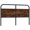 vidaXL T&ecirc;te de lit de remplacement ch&ecirc;ne fum&eacute; 150 cm acier et bois d'ing&eacute;nierie
