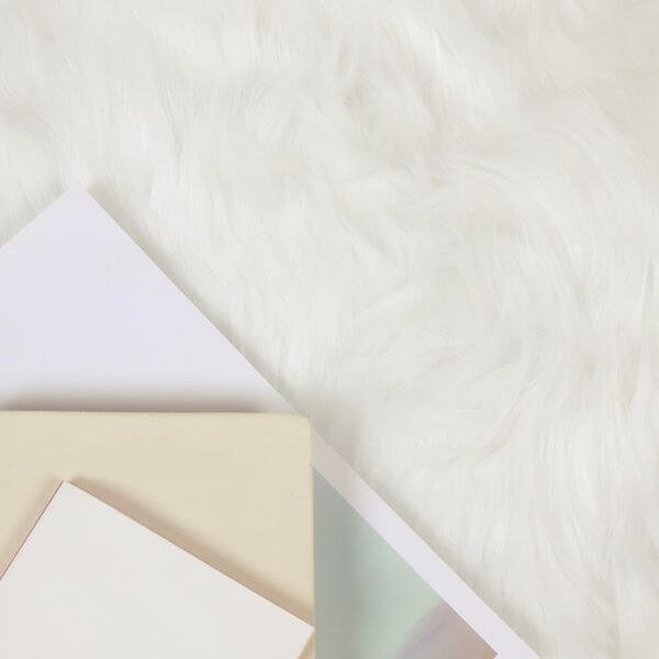 vidaXL Tapis en fausse Tafalla Blanc 160 x 160 cm Polyester