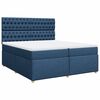 vidaXL Sommier &agrave; lattes de lit avec matelas Bleu 200x200 cm Tissu