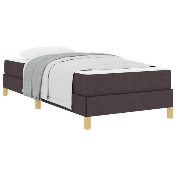 vidaXL Lit &agrave; ressorts avec matelas Marron fonc&eacute; 90 x 190 cm tissu
