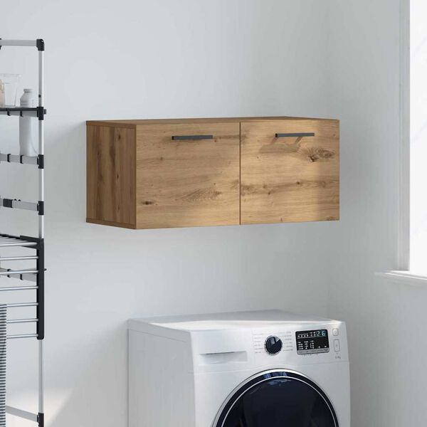 vidaXL Meuble mural Montage mural chêne artisanal 80 x 36.5 x 35 cm