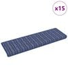 vidaXL Tapis d'escalier auto-adh&eacute;sifs Ray&eacute; 15 pcs Bleu 65 x 21 x 4 cm