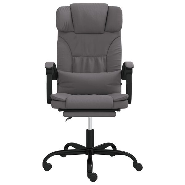 vidaXL Fauteuil inclinable de bureau Gris Similicuir