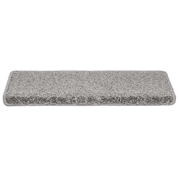 vidaXL Tapis d'escalier 30 pi&egrave;ces 65 x 21 x 4 cm Gris Bord rectangulaire