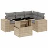 vidaXL Salon de jardin avec coussins 5 pcs beige r&eacute;sine tress&eacute;e