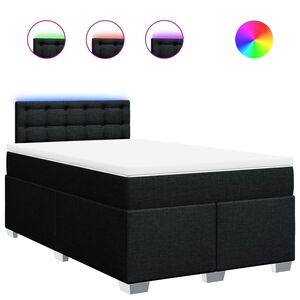 vidaXL Sommier &agrave; lattes de lit avec matelas noir 120x190 cm tissu