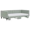 vidaXL Lit de jour et gigogne et matelas gris clair 100x200 cm velours