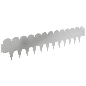 vidaXL Bordure de Pelouse 10 pc 103 x 20 cm Acier Argent&eacute;