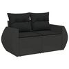 vidaXL Salon de jardin 6 pcs avec coussins noir r&eacute;sine tress&eacute;e