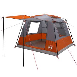 vidaXL Tente de f&ecirc;te Gris et orange 10 personnes