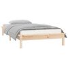 vidaXL Cadre de lit &agrave; LED sans matelas 90x200 cm bois massif