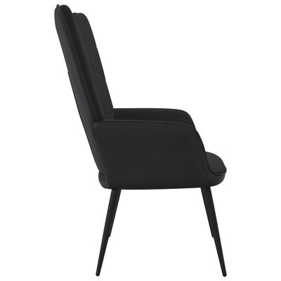 vidaXL Chaise de relaxation Noir Velours et PVC