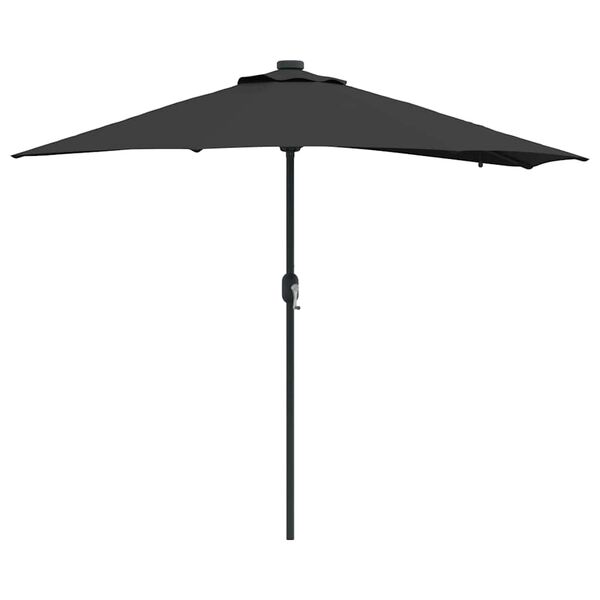 vidaXL Parasol de jardin Noir 294 x 150 x 223 cm tissu