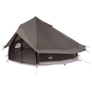 vidaXL Tente Tipi 18 personne Marron Gris Polyester et Acier