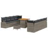 vidaXL Ensemble de canap&eacute; de jardin avec coussin 11 pcs Gris polyrotin