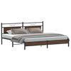 vidaXL Cadre de lit en m&eacute;tal sans matelas ch&ecirc;ne marron 193x201 cm