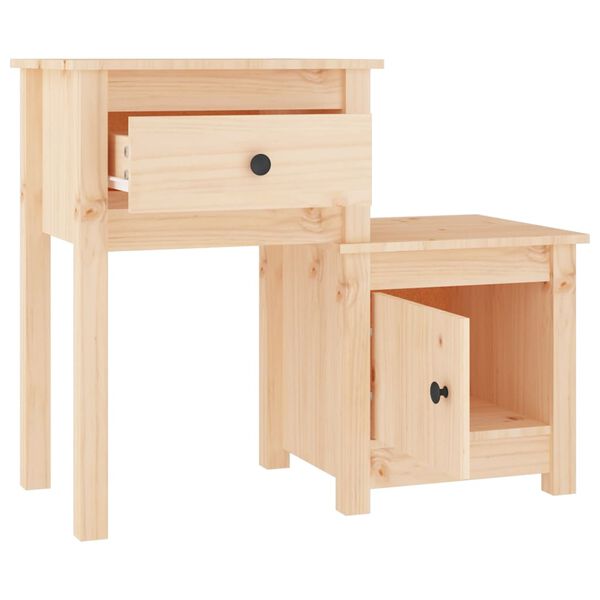 vidaXL Table de chevet 79,5x38x65,5 cm Bois de pin massif