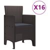 vidaXL Ensemble de salle &agrave; manger de jardin avec coussins 17 pcs PP