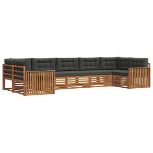 vidaXL Ensemble de canap&eacute;s d'ext&eacute;rieur 7 pc Naturel et Anthracite