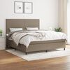 vidaXL Sommier &agrave; lattes de lit avec matelas Taupe 180x200 cm Tissu