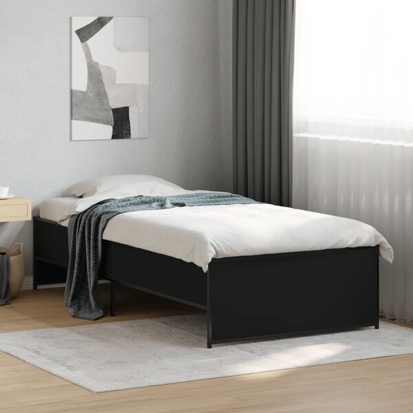 vidaXL Cadre de lit sans matelas noir 75x190 cm