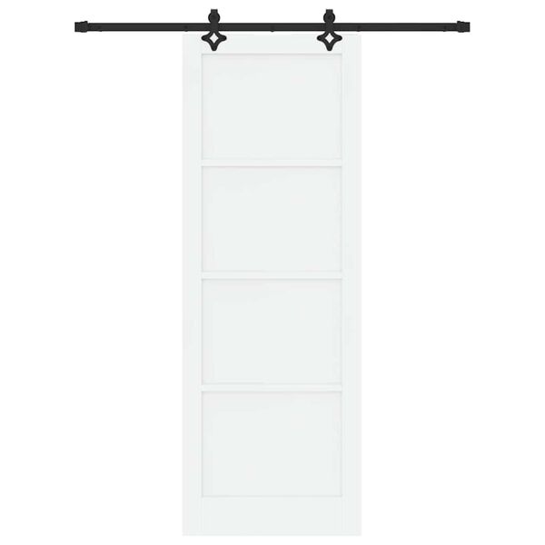 vidaXL Porte coulissante Blanc et Noir 83 x 232 cm Pin massif