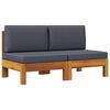 vidaXL Canap&eacute;s centraux 2 pcs avec coussins gris fonc&eacute; Acacia solide