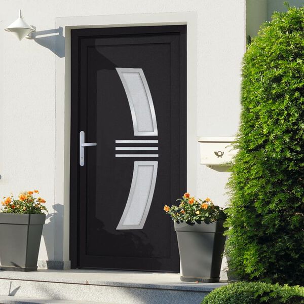 vidaXL Porte d'entr&eacute;e anthracite 98x208 cm PVC