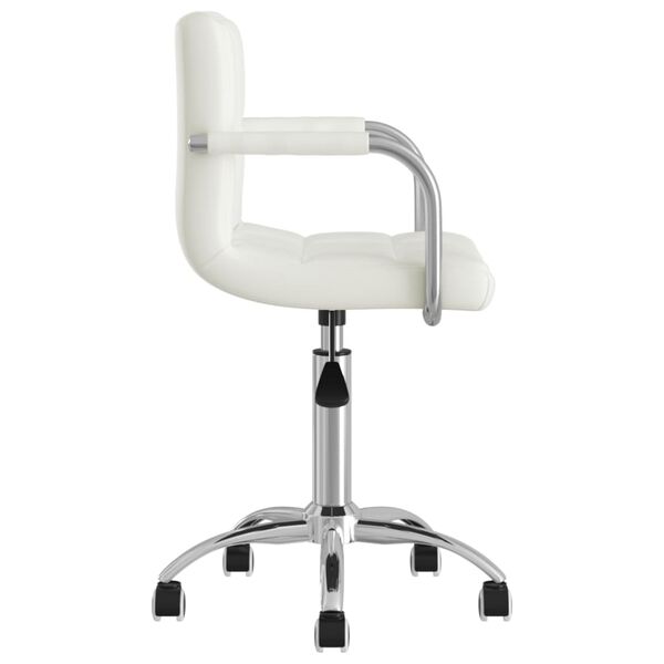 vidaXL Chaises pivotantes &agrave; manger lot de 4 blanc similicuir